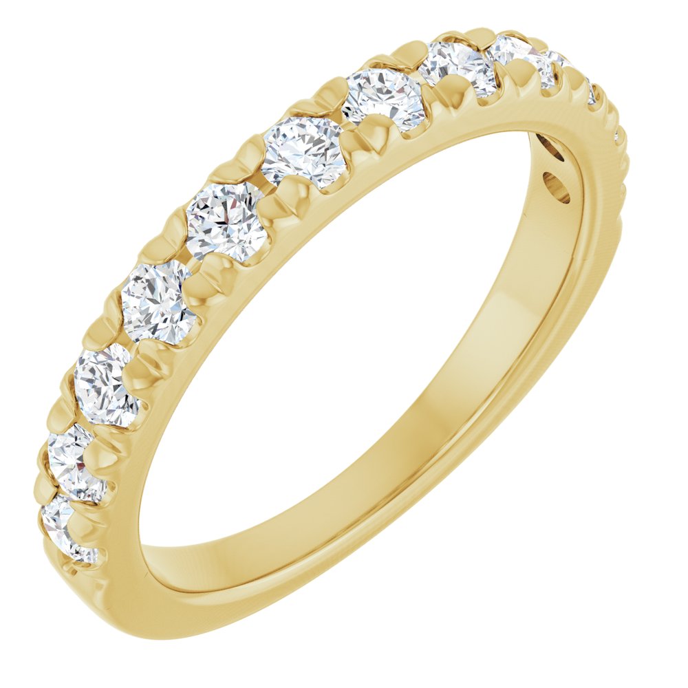 14K Yellow Gold 3/4 CTW Natural Diamond French-Set Anniversary Band