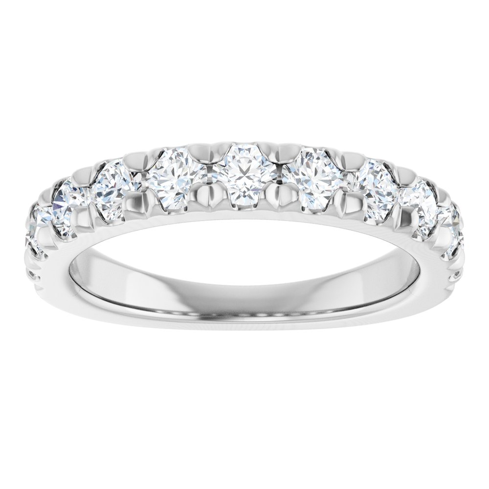 14K White Gold 1 CTW Natural Diamond French-Set Anniversary Band