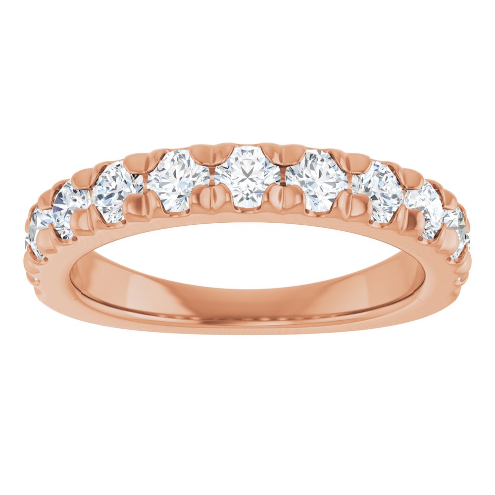 14K Rose Gold 1 CTW Natural Diamond French-Set Anniversary Band