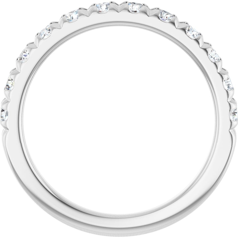 14K White Gold 3/4 CTW Lab-Grown Diamond French-Set Anniversary Band