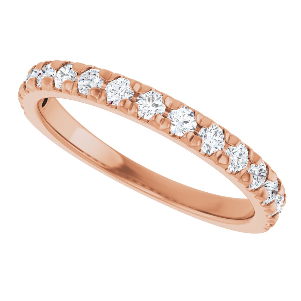 14K Rose 1/2 CTW Lab-Grown Diamond French-Set Anniversary Band