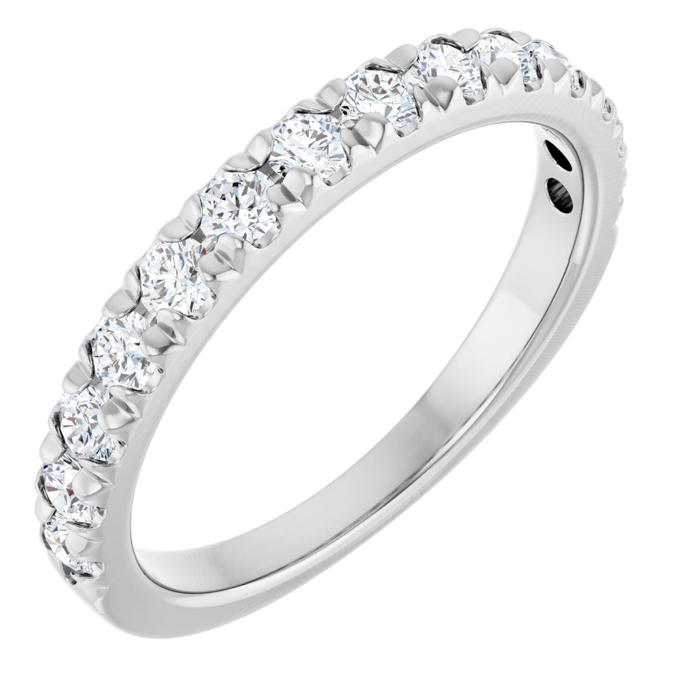 14K White 5/8 CTW Lab-Grown Diamond French-Set Anniversary Band