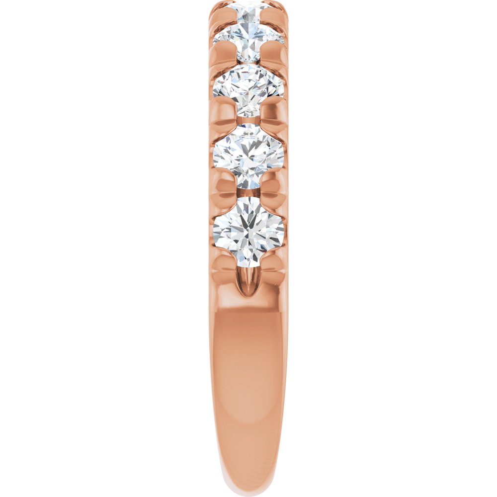 14K Rose Gold 1 1/5 CTW Lab-Grown Diamond French-Set Anniversary Band