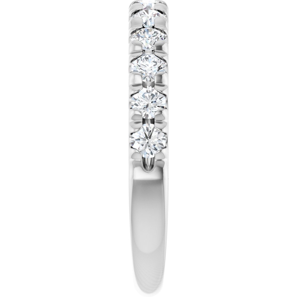 14K White Gold 3/4 CTW Natural Diamond French-Set Anniversary Band