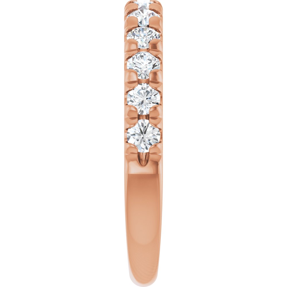 14K Rose Gold 3/4 CTW Natural Diamond French-Set Anniversary Band
