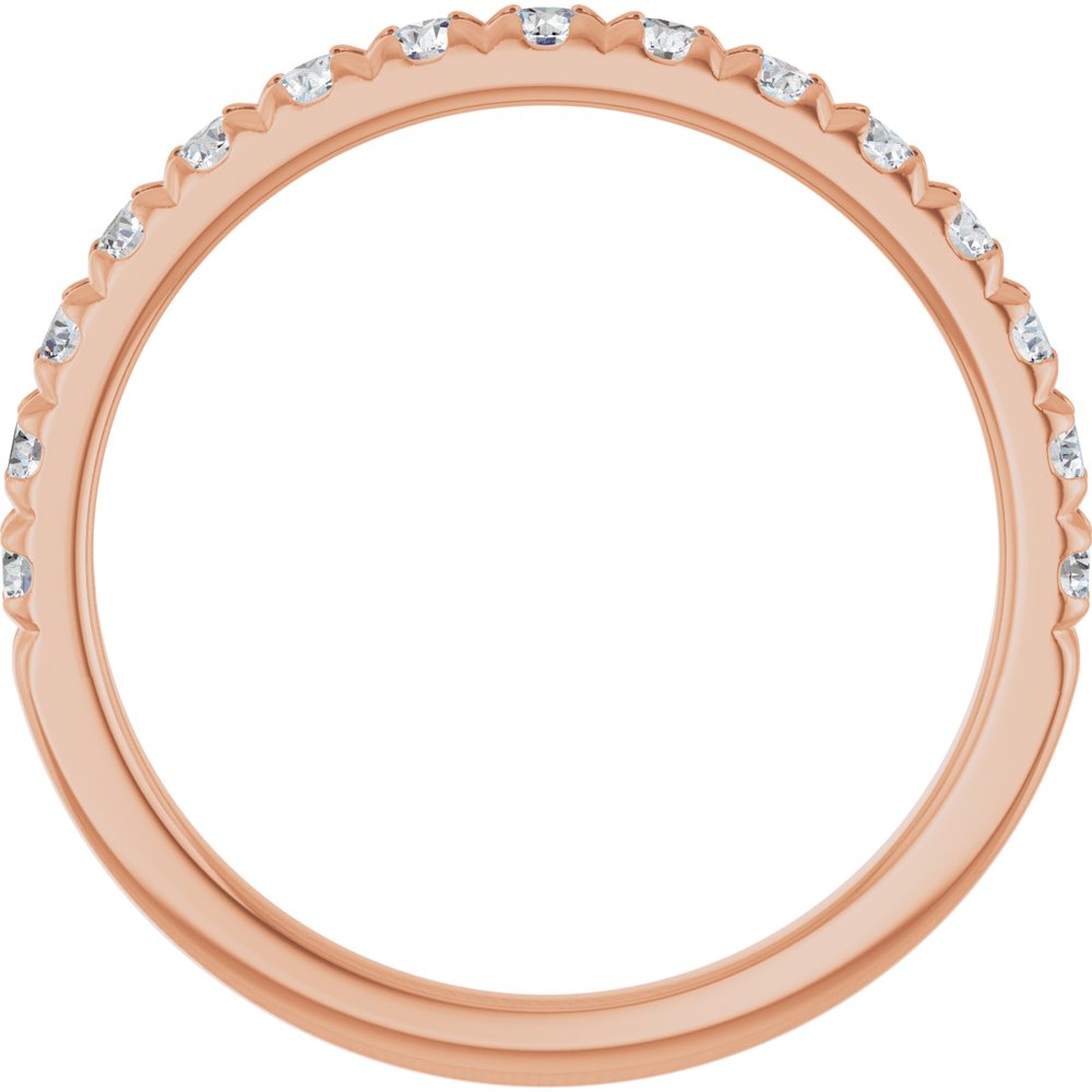 14K Rose 1/2 CTW Lab-Grown Diamond French-Set Anniversary Band