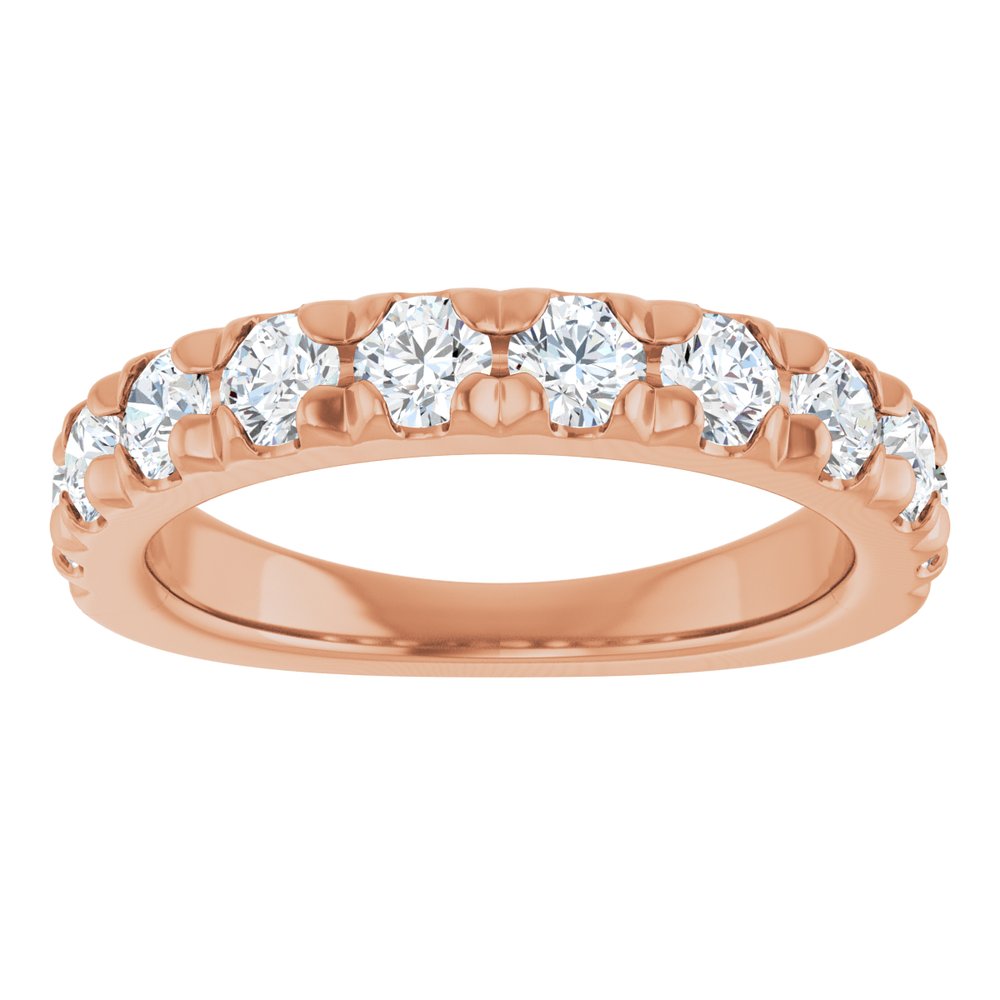 14K Rose Gold 1 1/5 CTW Lab-Grown Diamond French-Set Anniversary Band