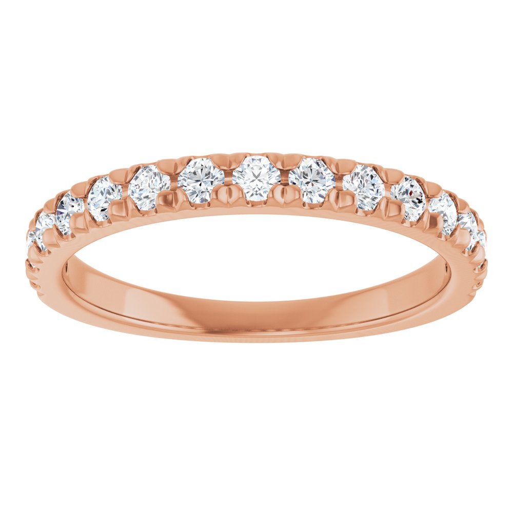 14K Rose 1/2 CTW Lab-Grown Diamond French-Set Anniversary Band