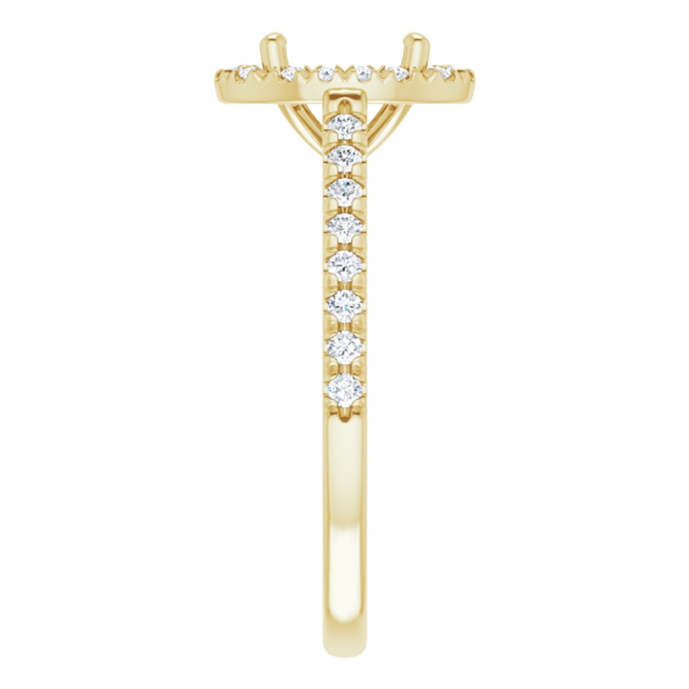 14K Yellow 8 x 6 mm Oval 1/4 CTW Lab-Grown Diamond Semi-Set Engagement Ring