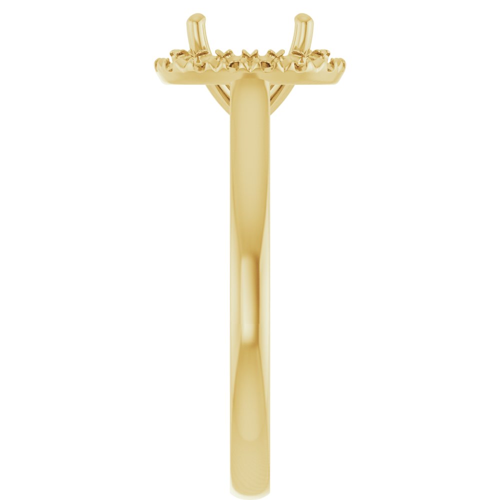 14K Yellow 7.4 mm Round 1/8 CTW Lab-Grown Diamond Semi-Set Engagement Ring