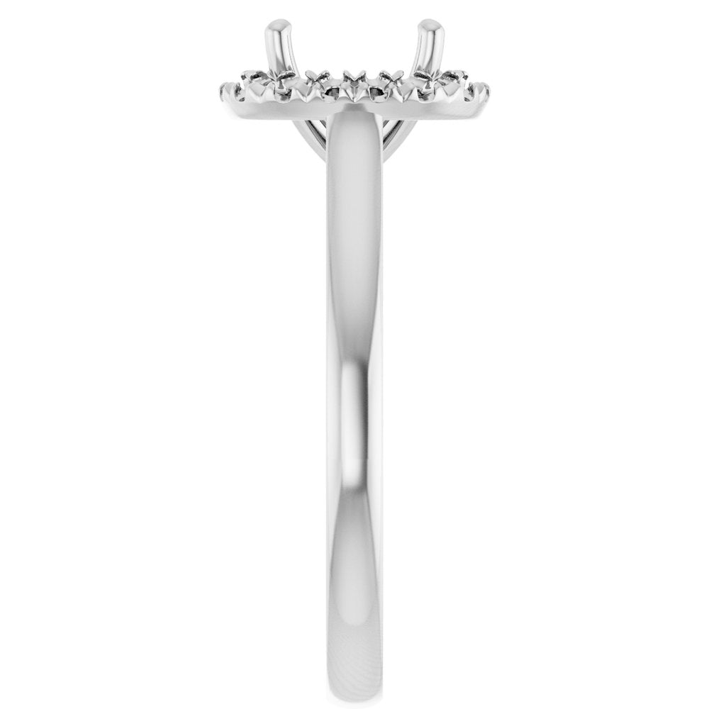 14K White 7.4 mm Round 1/8 CTW Lab-Grown Diamond Semi-Set Engagement Ring