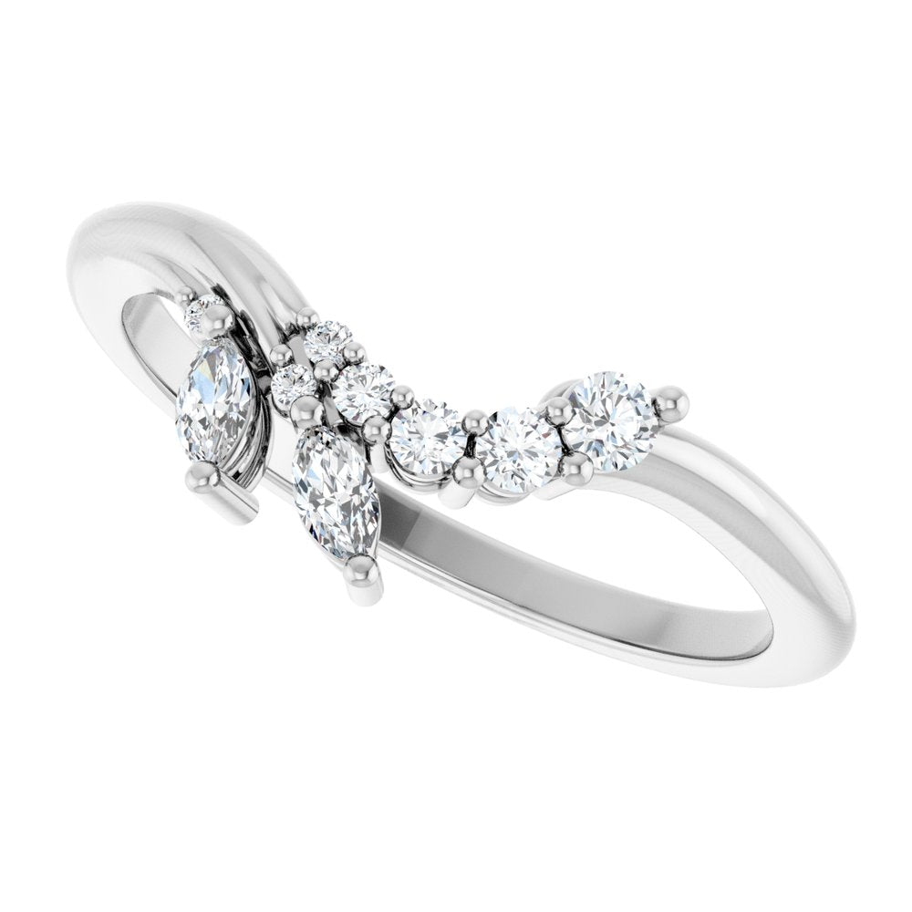 14K White Gold 1/5 CTW Lab-Grown Diamond Contour Band