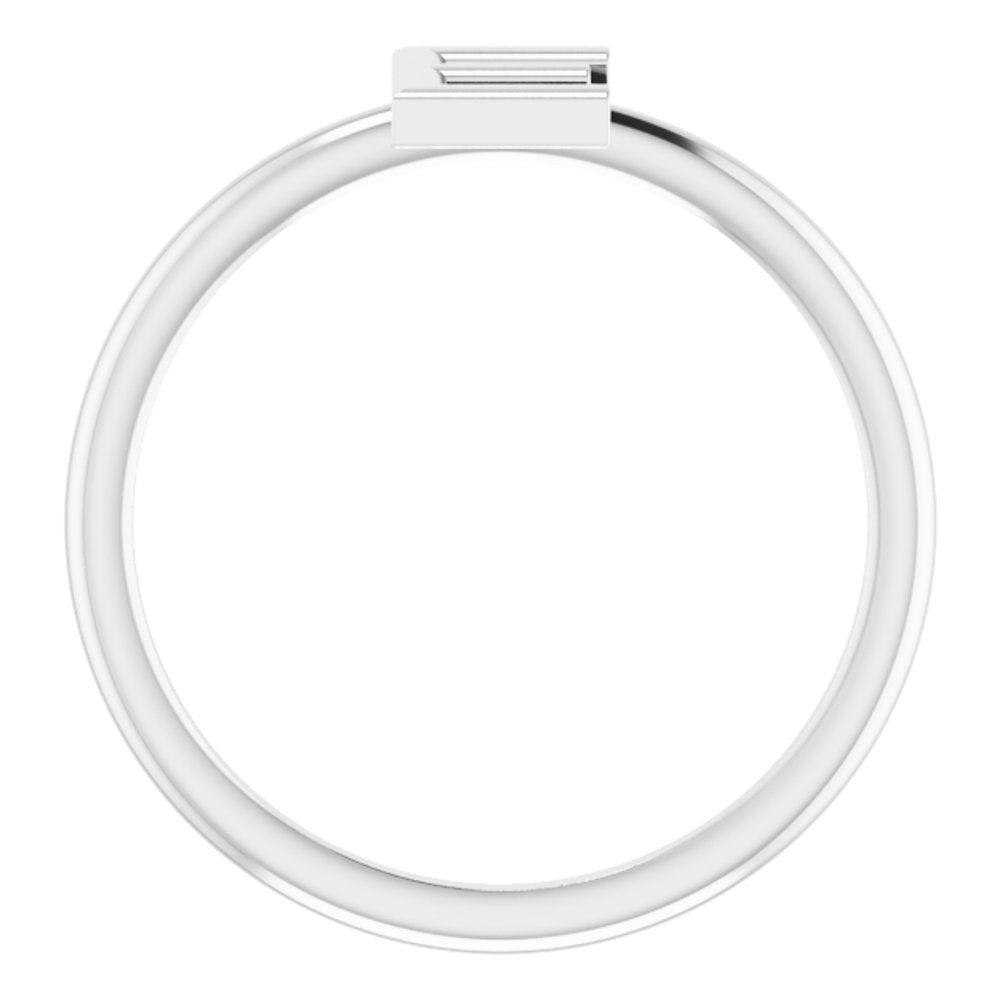 Sterling Silver Initial E Ring