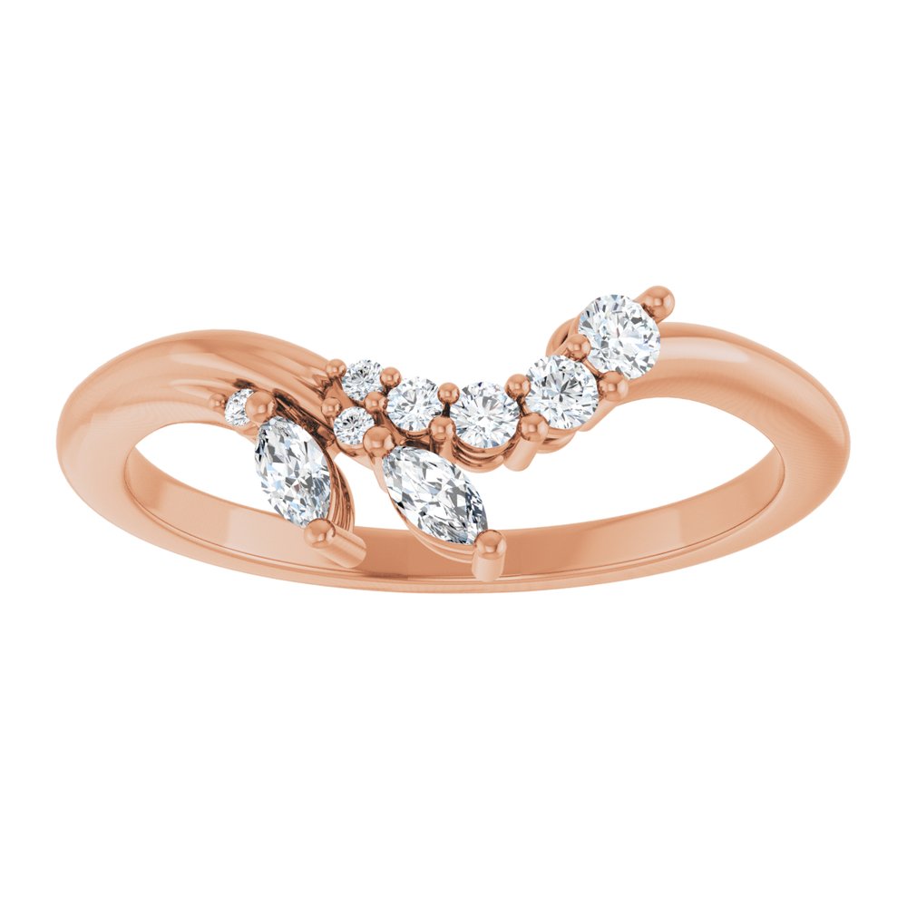 14K Rose Gold 1/5 CTW Natural Diamond Contour Band