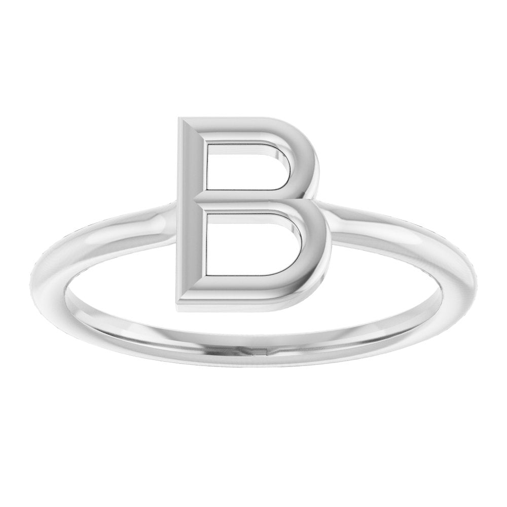 Sterling Silver Initial B Ring