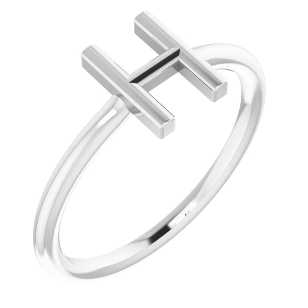 Sterling Silver Initial H Ring