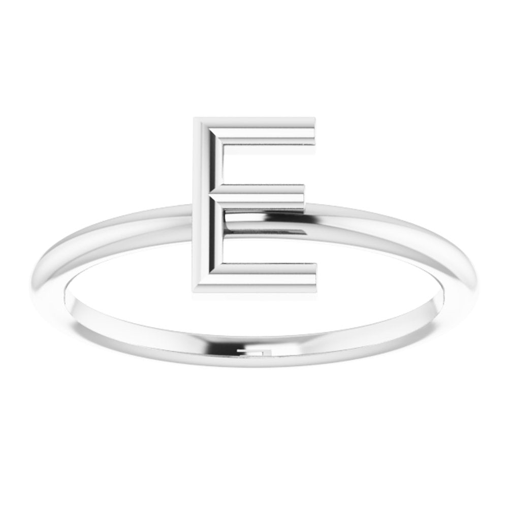 Sterling Silver Initial E Ring