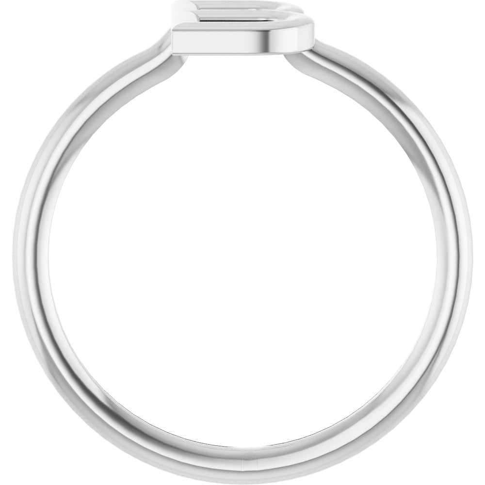 Sterling Silver Initial B Ring