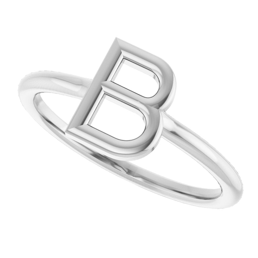 Sterling Silver Initial B Ring