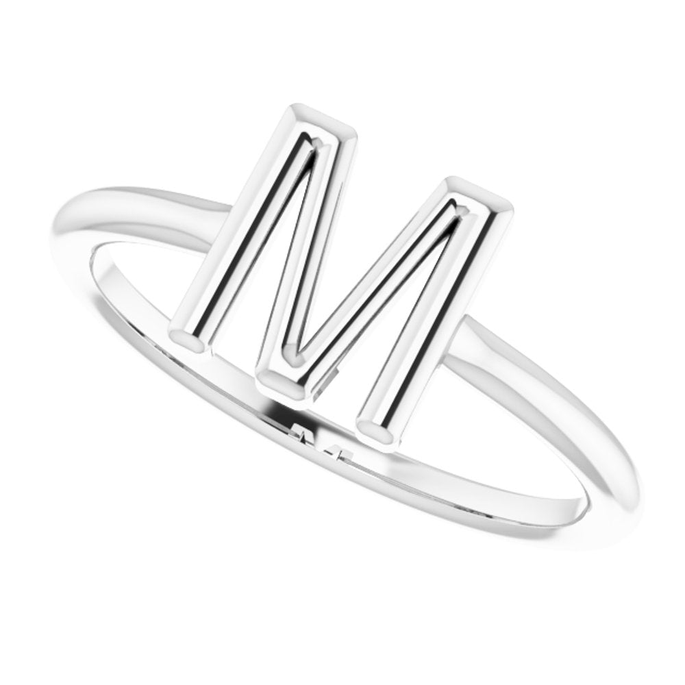 Sterling Silver Initial M Ring