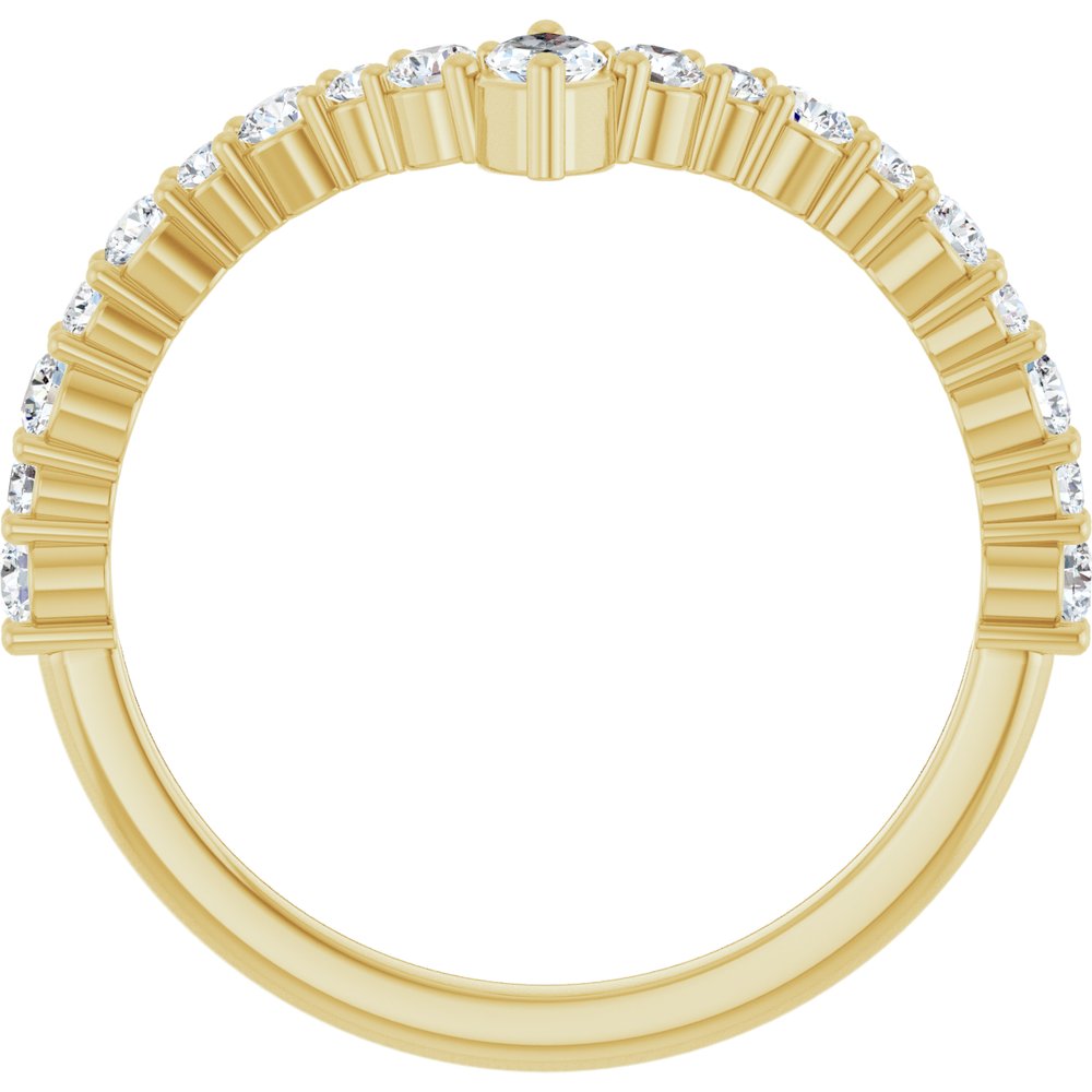 14K Yellow Gold 1/2 CTW Natural Diamond V Ring