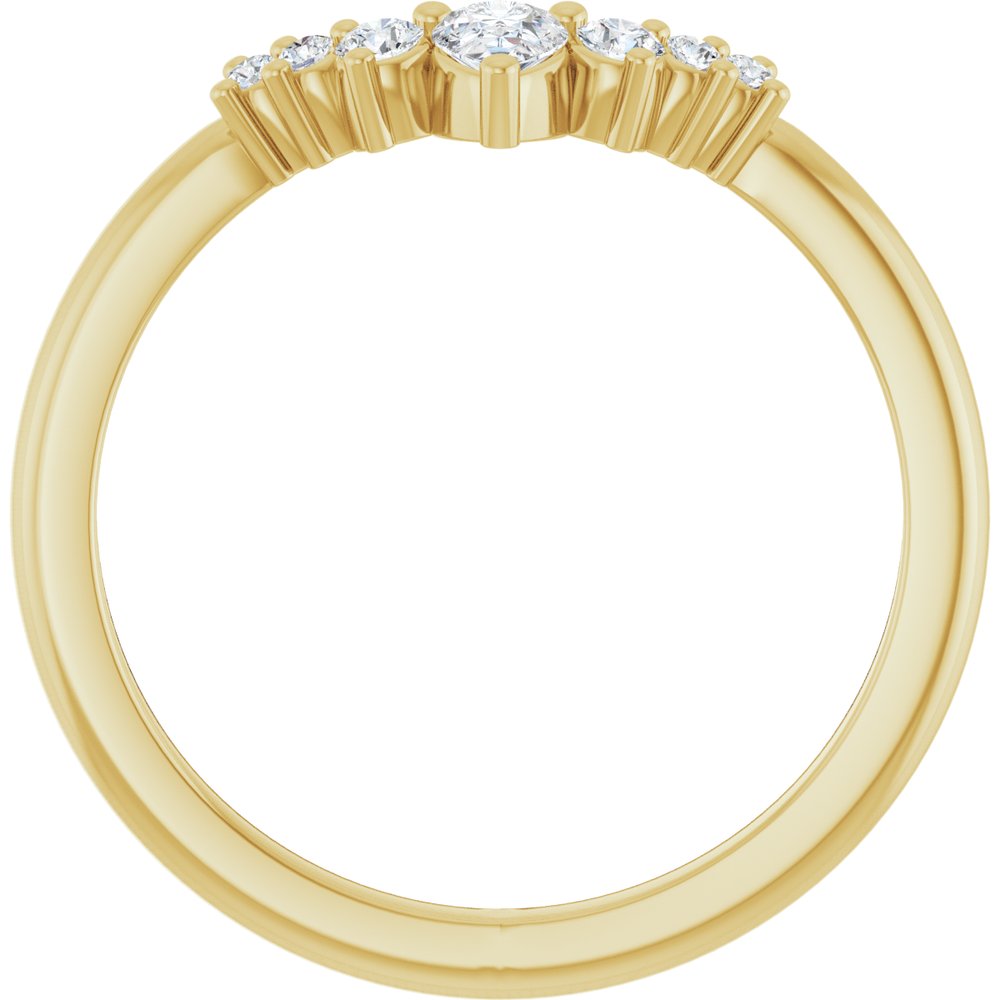 14K Yellow Gold 1/4 CTW Natural Diamond Contour Band