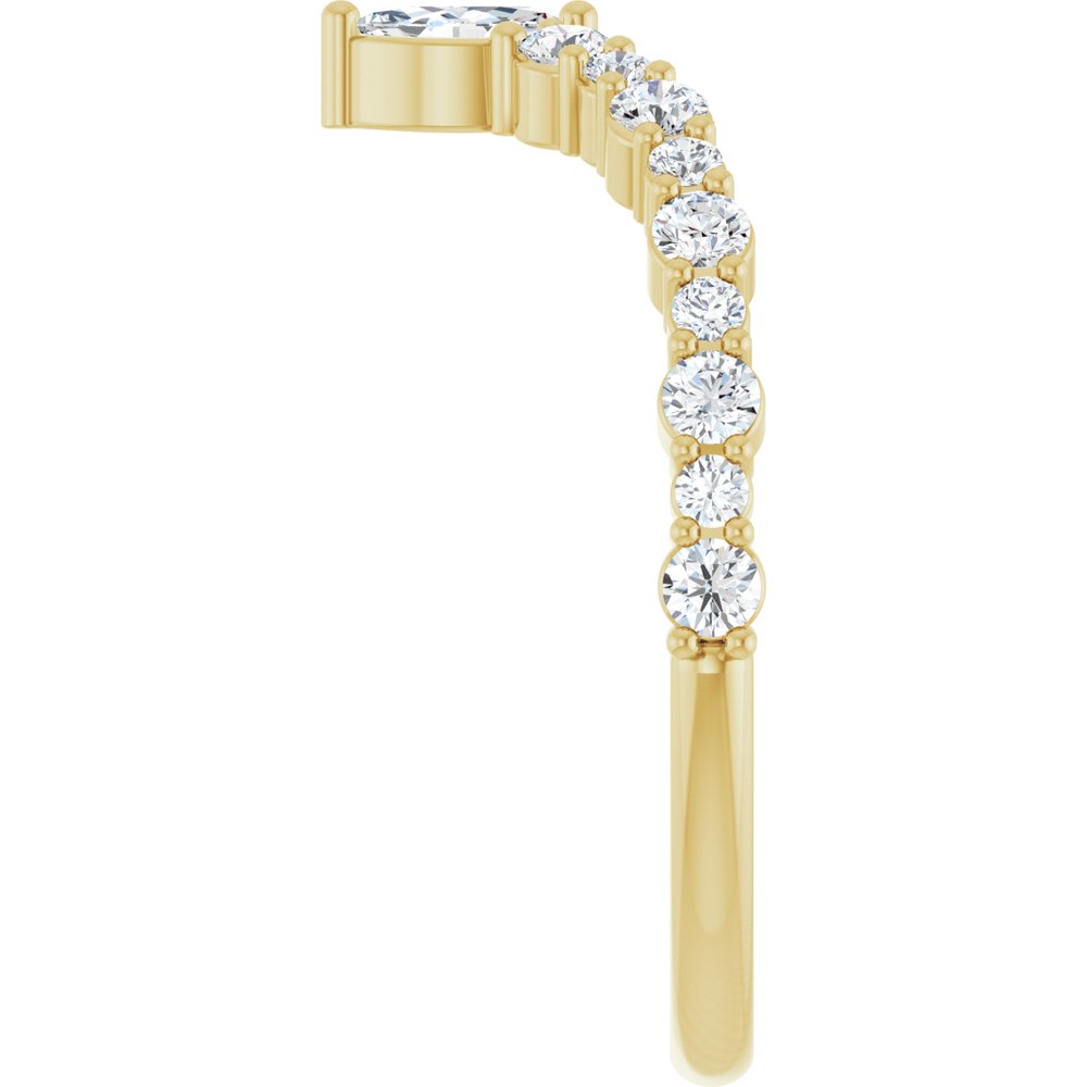 14K Yellow Gold 1/2 CTW Natural Diamond V Ring