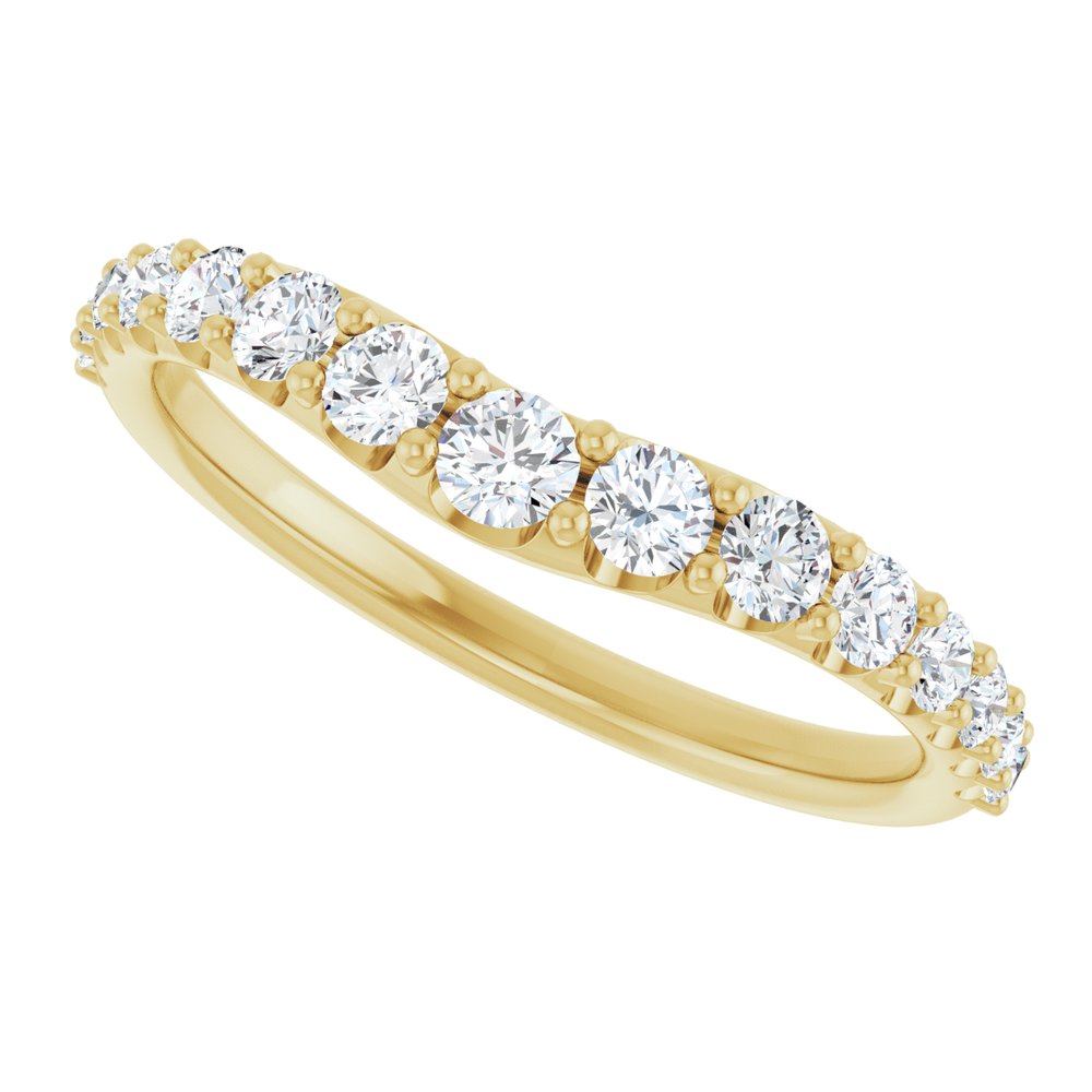 14K Yellow Gold 1/2 CTW Natural Diamond Graduated Contour Band
