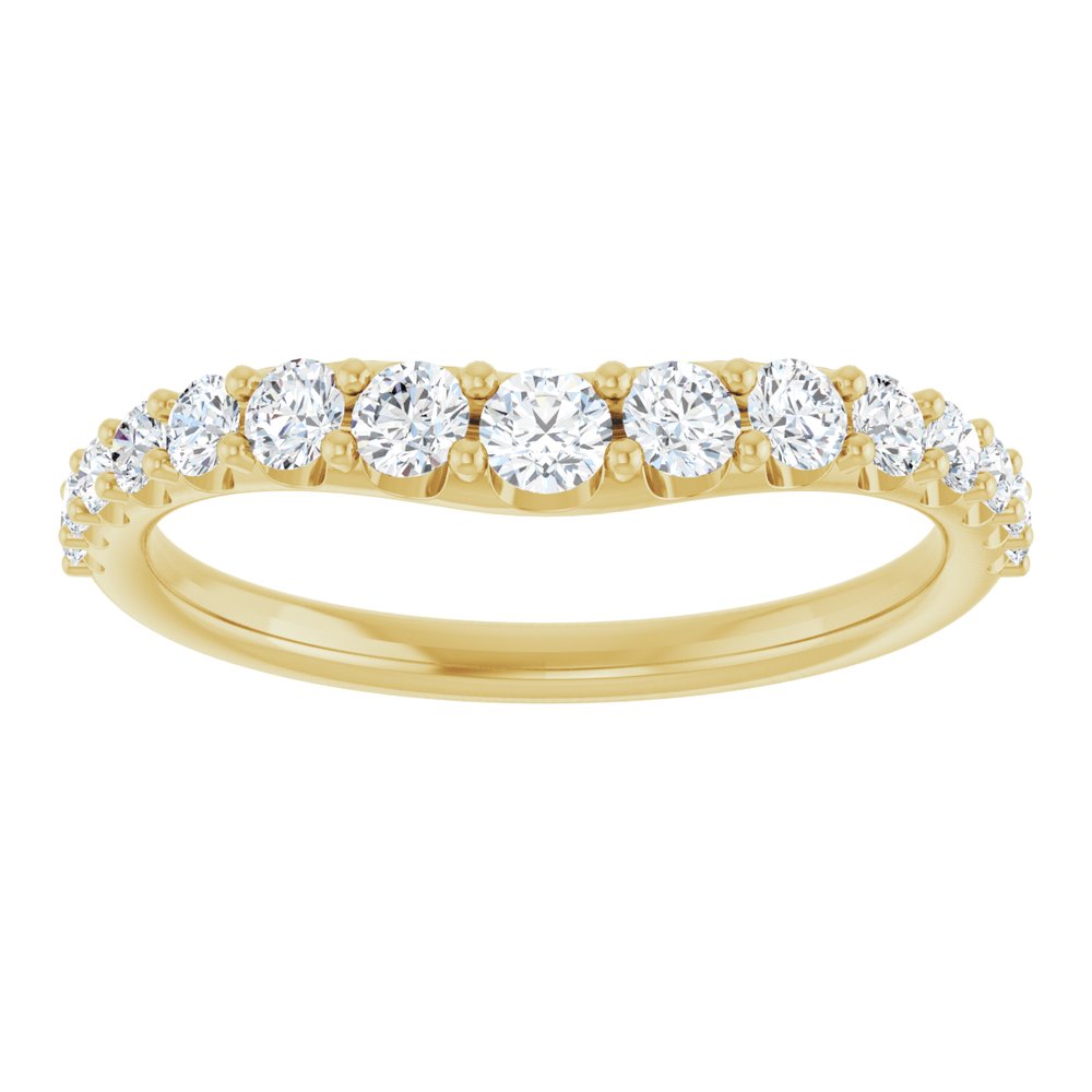 14K Yellow Gold 1/2 CTW Natural Diamond Graduated Contour Band
