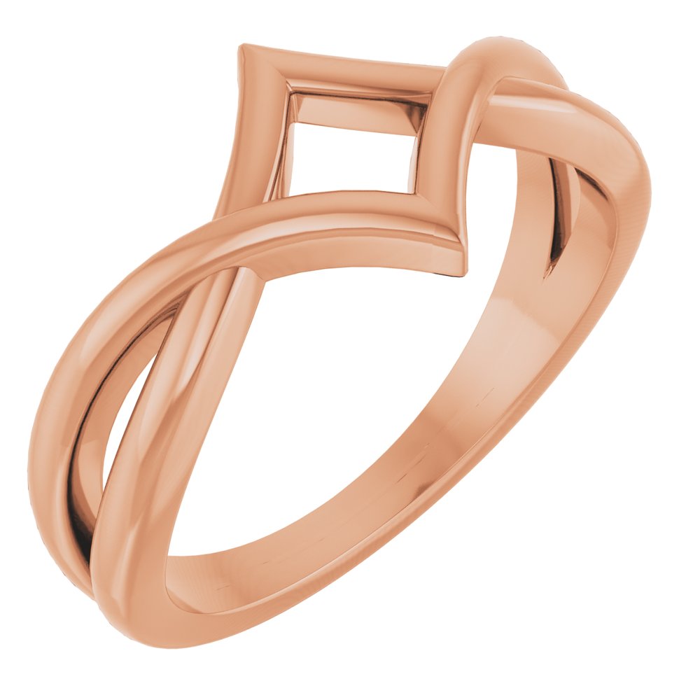 14K Rose Geometric Negative Space Ring