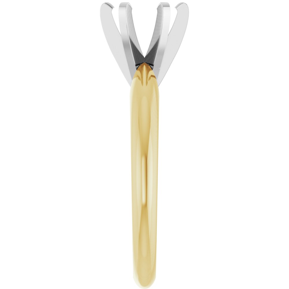 14K Yellow & Platinum 7.8-8.6 mm Round 6-Prong Heavy Solitaire Ring Mounting