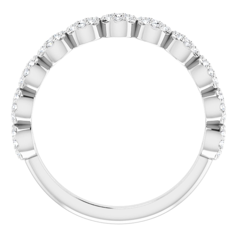 14K White 1/4 CTW Natural Diamond Circle Ring