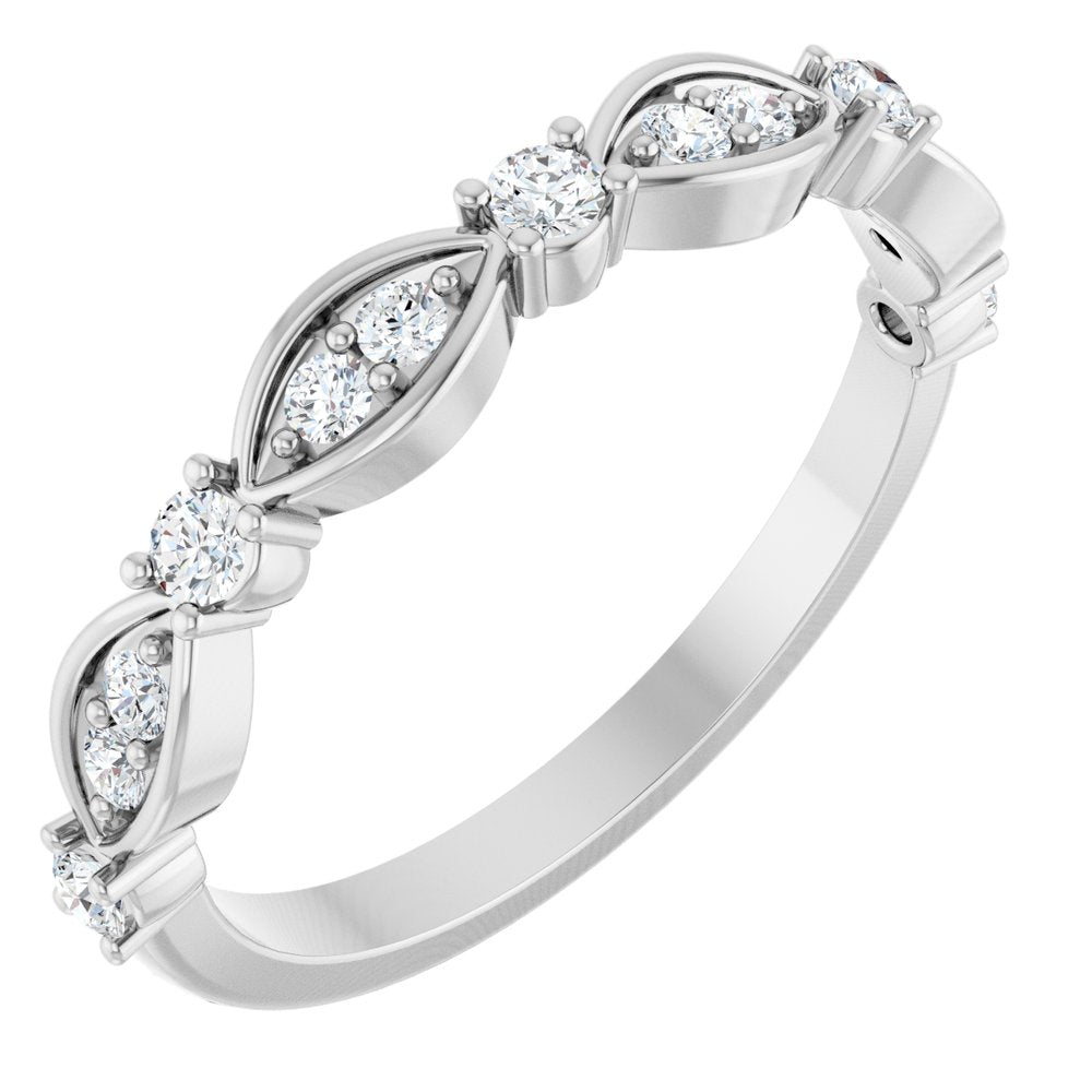 14K White Gold 1/4 CTW Natural Diamond Anniversary Band