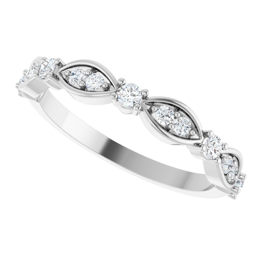 14K White Gold 1/4 CTW Natural Diamond Anniversary Band