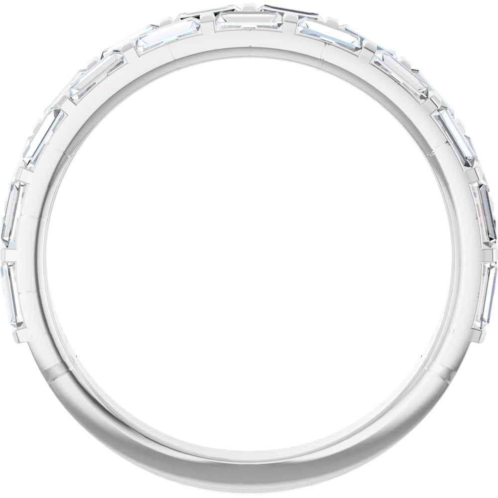 14K White 7/8 CTW Lab-Grown Diamond Double Row Anniversary Band