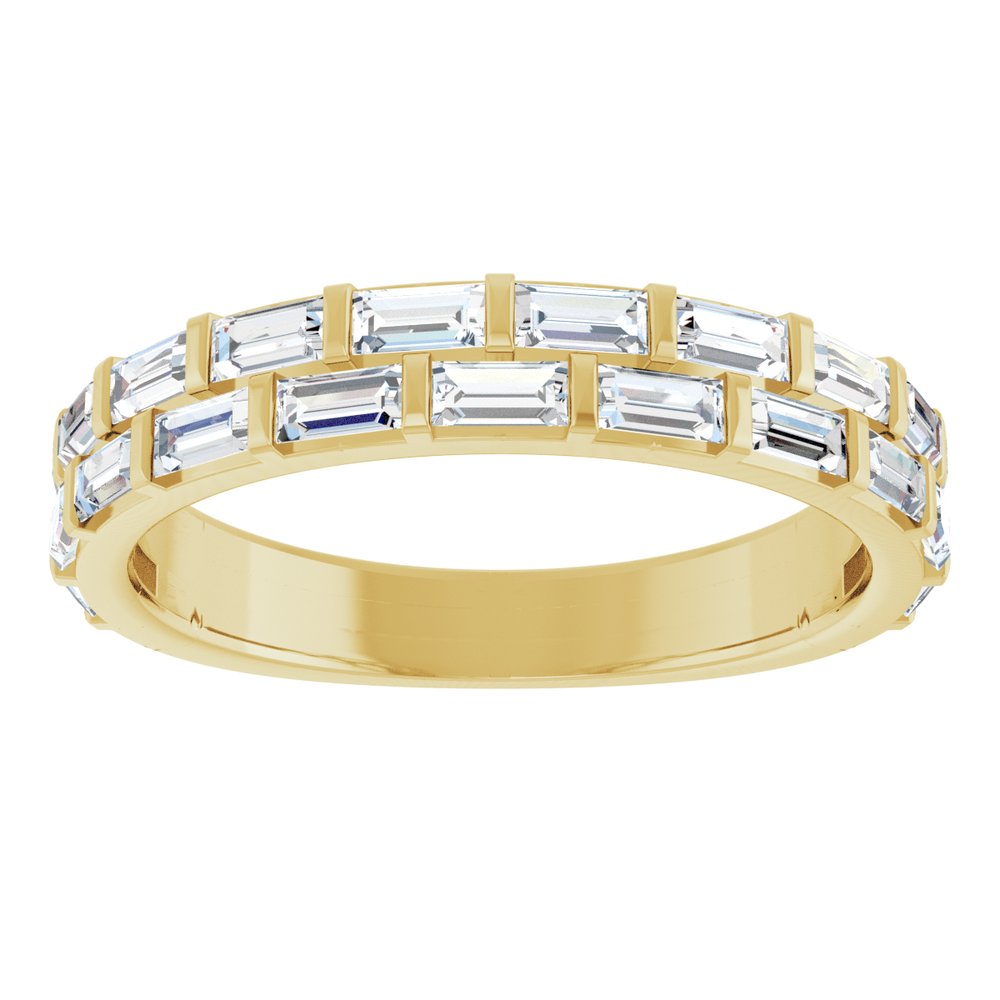 14K Yellow 7/8 CTW Lab-Grown Diamond Double Row Anniversary Band