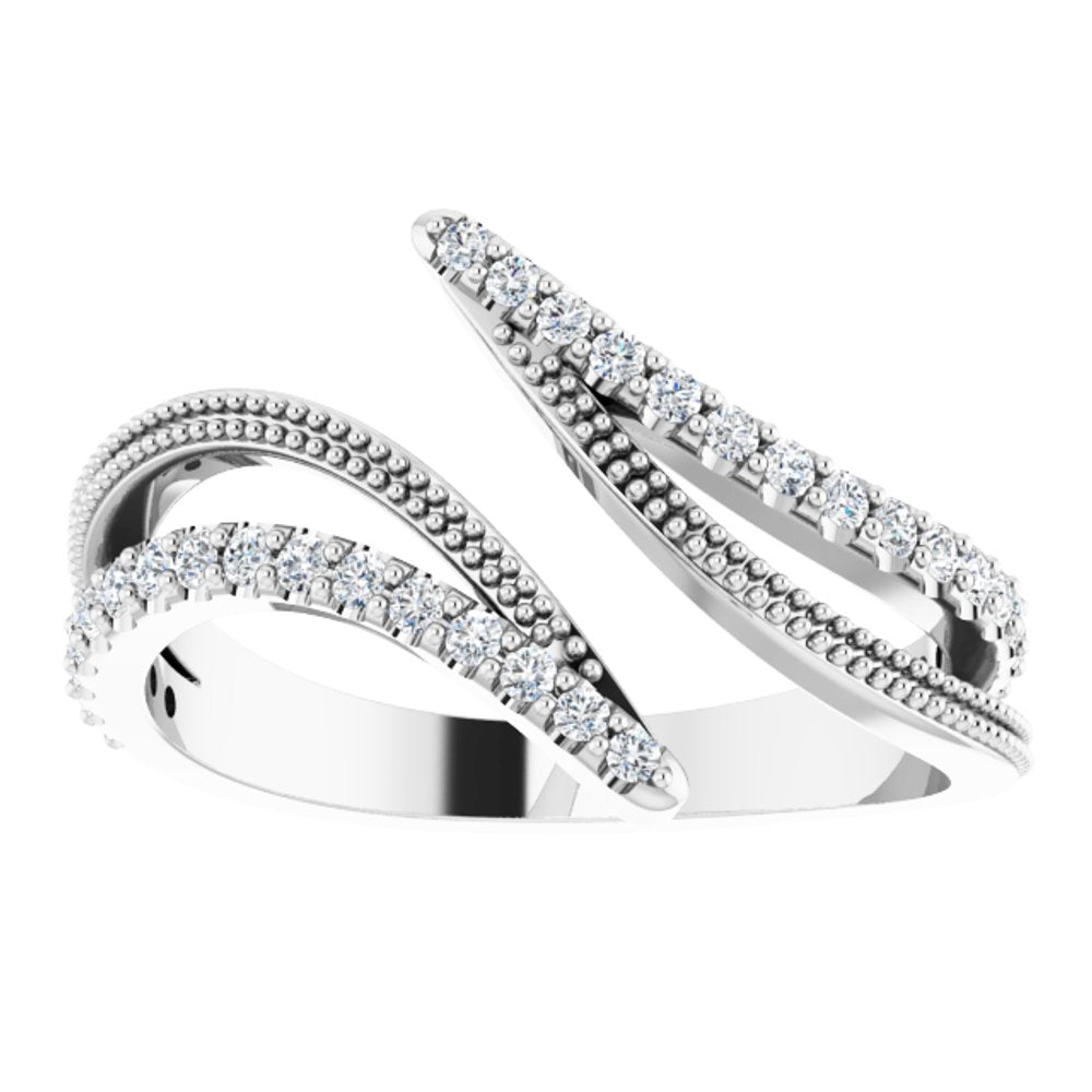 14K White Gold 1/4 CTW Natural Diamond Bypass Ring