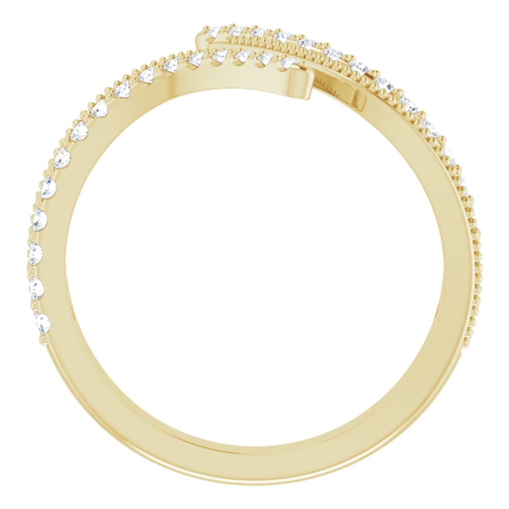 14K Yellow Gold 1/4 CTW Natural Diamond Bypass Ring