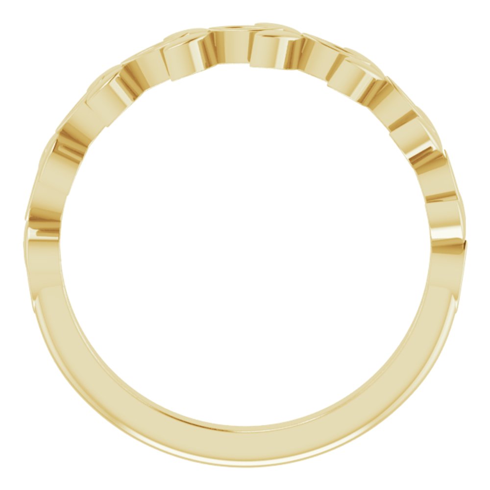 14K Yellow Stackable Floral Ring