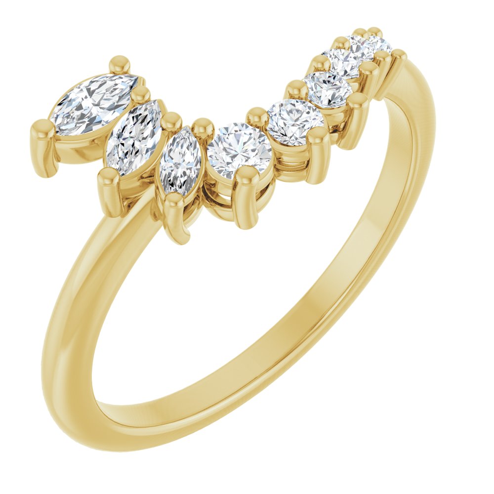 14K Yellow 1/3 CTW Natural Diamond Contour Band