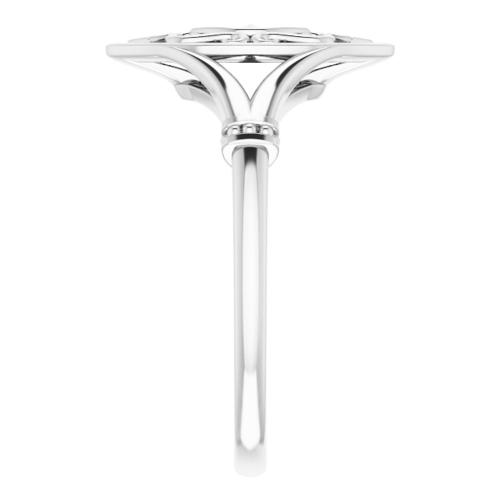 14K White Vintage-Inspired Ring