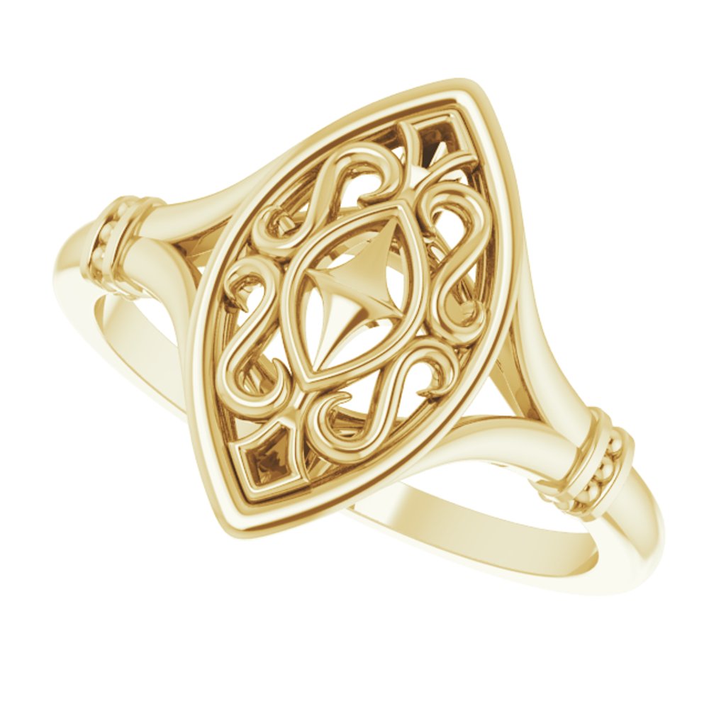 14K Yellow Vintage-Inspired Ring