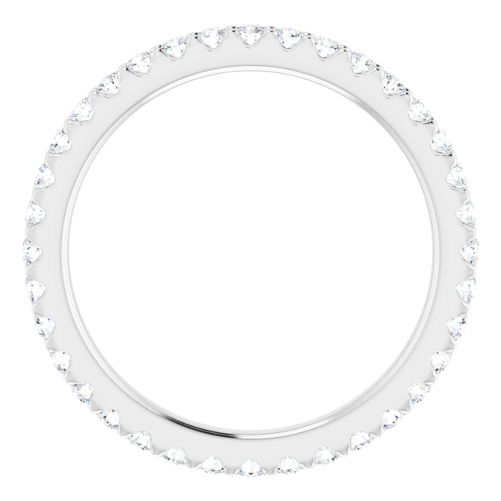 14K White 1/2 CTW Natural Diamond Eternity Band Size 6.5