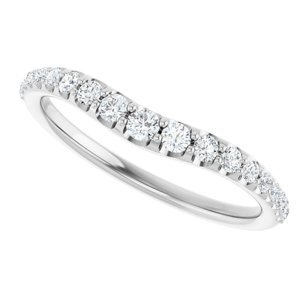 Platinum 1/3 CTW Lab-Grown Diamond Graduated Contour Band