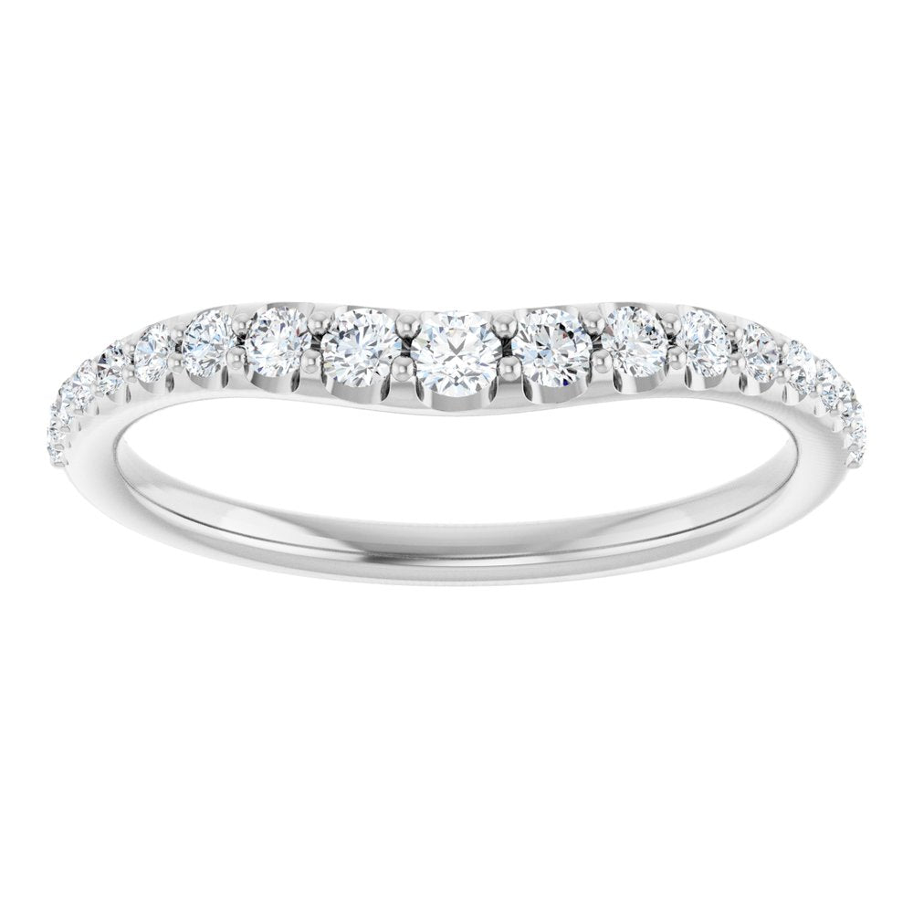 14K White Gold 1/3 CTW Natural Diamond Graduated Contour Band