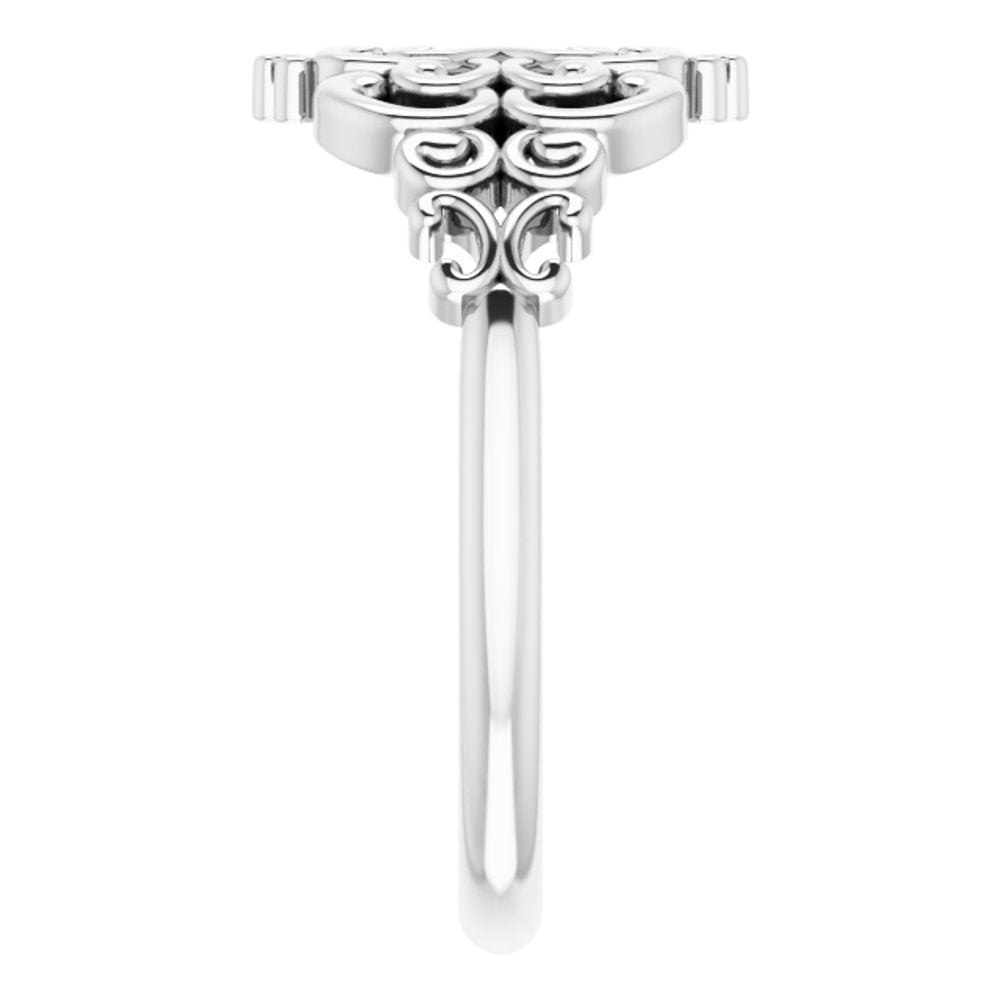 14K White Vintage-Inspired Ring