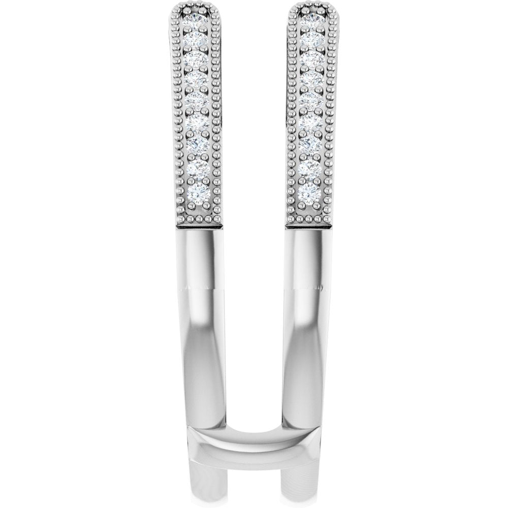 14K White Gold 1/4 CTW Natural Diamond Ring Guard