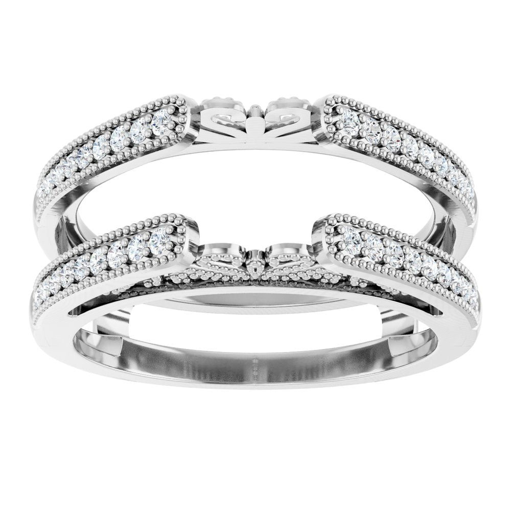 14K White Gold 1/4 CTW Natural Diamond Ring Guard