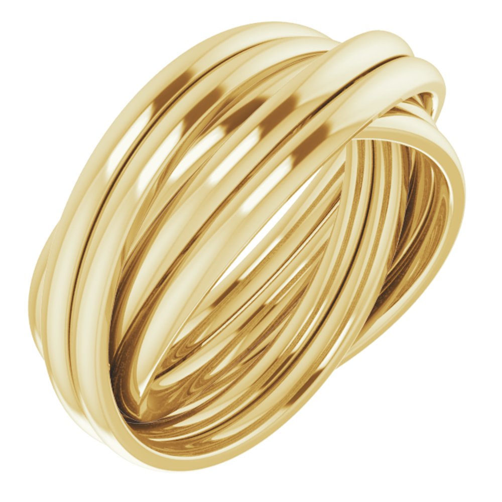 14K Yellow Gold Six-Piece Rolling Band Size 8