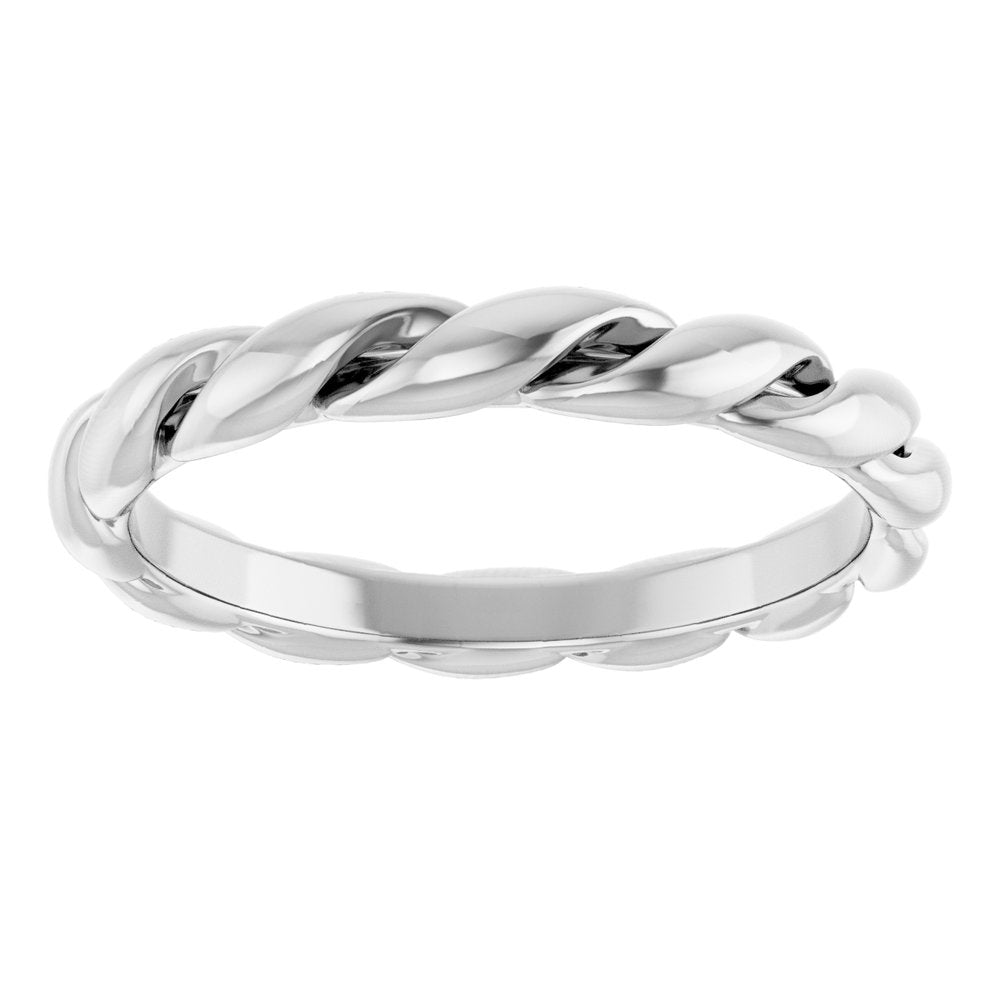 14K White Gold 2.8 mm Rope Band Size 7
